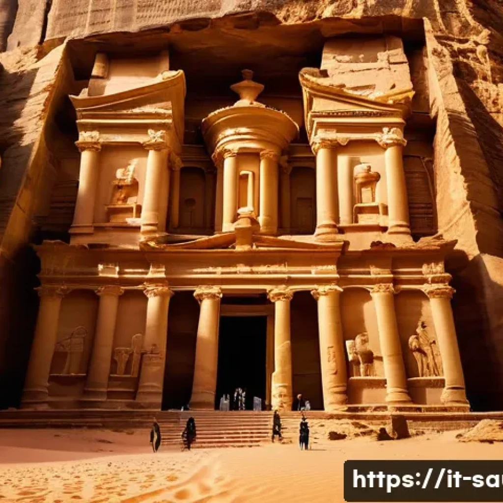 사우디아라비아 유적지 마단 살리흐 디리야 유적 - An ancient Nabatean city carved into sandstone cliffs at sunset, featuring monumental tomb facades w...