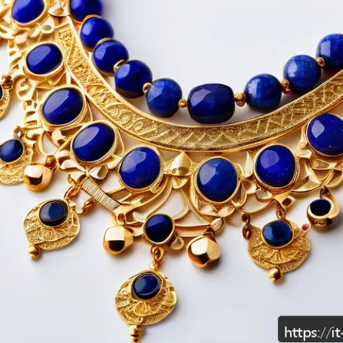 Home 33 사우디아라비아 전통 장신구와 디자인 - A close-up of a traditional Saudi Arabian gold necklace featuring intricate filigree craftsmanship, ...